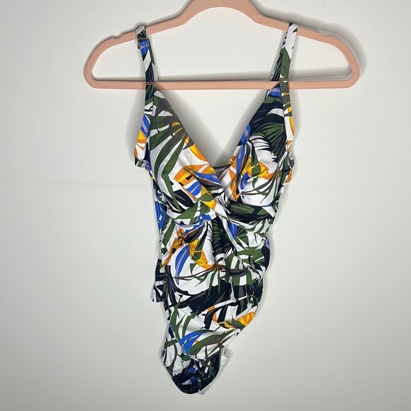 Calvin Klein Tropical Tummy Control swimsuit size 10 NWOT - Picture 1 of 6